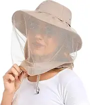 Mosquito Head Net Sun Hat Beige