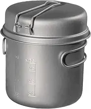 Generic 1400ml Titanium Pot, Portable Cookware, Hiking, Versatile, Non-Stick, Travel, Camping, Cookware in