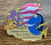 WDW Happy Independence Day 2004 Nemo Dory 4th of July LE Disney Pin