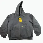 Carhartt Men's 2XL Quilted Flannel Lined Duck Active Jacket Coat - Gravel - OJ01