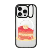 iPhone 16 Pro Impact Ring Stand Case MagSafe Compatible Strawberry Kitten Cat Cake