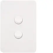 Hager Allure 2 Gang Switch Plate cw mechs Matt White - WBHSV2-MW