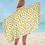 Yellow and Grey Moroccan Style Microfiber Beach Towel