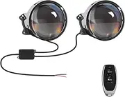 LED Dynamic Devil Eye Lights for Cars, 1/2pcs Modified Eagle Eye Headlights with Remote, Unique Decoration for Cars, SUVs, Motorcycles(One drag two)
