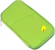 [LIFKOME] 1PC Multifunctional Passport Wallet Pouch Case Compact Green Travel Document Holder for Ids Cash Cards Stylish Durable Canvas Design for Business Leisure Trips