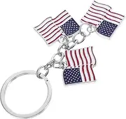 [CALLARON] Creative Patriotic Keychain Unique US Flag Metal Key Ring Pendant for Men Stylish Bag Charm for Keys and Backpacks Souvenir for Diplomatic Occasions