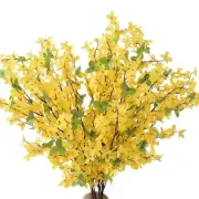 Yellow Silk Forsythia Stems 10PCS, Artificial Forsythia Branches Fake Winter
