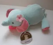 NWT Carters Child Of Mine Mint Green Pink Plush Musical Heart Elephant Baby Toy