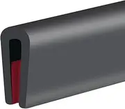 Rubber Edge Trim, Self-Adhesive Rubber Edge Trim, Edge Protector for Sheet Metal, EPDM Material, Fit 3/32"(2mm), Length 20Ft(6.2m), Black Color, U Channel Edge Trim