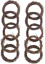 COMNESTBI 10 Pcs Natural Dried Rattan Ring for DIY Wreath Decoration Rustic American Country Style Indoor Home Decor for Parties Weddings and Seasonal Celebrations