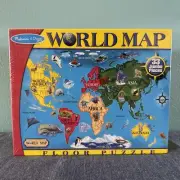 World Map Floor Puzzle 33 Piece Jigsaw Puzzle 3 x 2 Ft Melissa & Doug - New