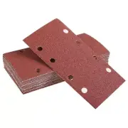 2X(30Pcs Square Sandpaper Sanding Sheet 95X185mm Sander Hook Loop Disc2738