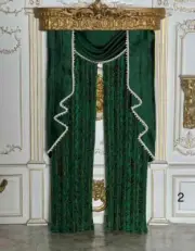 MINIATURE DOLLHOUSE 1:12 SCALE WINDOW CURTAIN #3 - GREEN