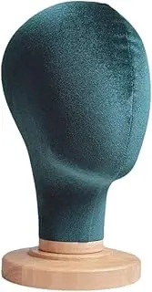 KiBcsLic Mannequin Head, Wig Display Head, Freestanding, Space-saving, for The Desk, Hat Display Stand for Hair Salons, Green