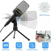 Microphone With Stand Tripod Audio Recording For Computer PC Phone Desktop