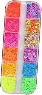 NOLITOY DIY Nail Art Glitter Confetti Craft Set Flower Sequins Press Nails Holographic Flakes
