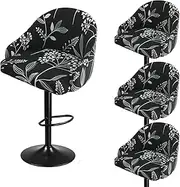 Stretch Bar Stool Covers 2/4/1 Pack Pub Counter Stool Chair Covers, Washable Barstool Seat Slipcover with Elastic Bottom(H11,4PCS)