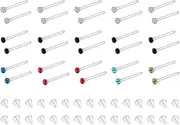 [Longbeauty] Clear Piercing Mix Set, Retainers Septum Nose Rings, Piercing Studs for Ear Nose Tongue Rings, Cartilage Daith Earrings, Horseshoe Acrylic Industrial Piercing