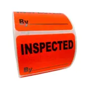 500 Inspected By QC Red Inventory Control Warehouse Label Stickers 1.5" x 2"