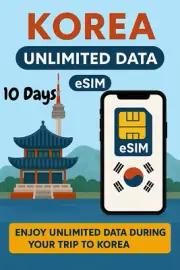 10 Days Best South Korea Unlimited esim Data Travel e sim High-Speed 5G /4G