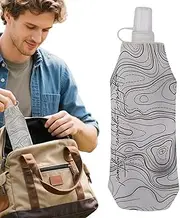 Hiking Water Bottle, Leak-Proof Lightweight Bottle, Reusable Leak-Proof Lightweight Soft Cups for Cycling Outdoors Sports Traveling Camping Backpacking