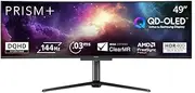 PRISM+ 49AL 49" Curved QD-OLED Super Ultrawide Gaming Monitor, 32:9 DQHD (5120x1440), 144Hz, 0.03ms, AMD Freesync Premium, in-Built 2.1ch Speakers, Ergonomic Stand, 3 Yrs Warranty