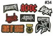 Rock Music Band Patch 8 PC Set Embroidered AC DC Led Zeppelin Metallica Nirvana