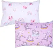 Suyfhdc Unicorns Baby Pillowcases,2-Pack Unicorns Pillow Cover for Girls,Kids Unicorns Pillowslip Case Fits Pillows Sized 13 x 18 or 12x 16 for Kids Pillow Cover for Kids