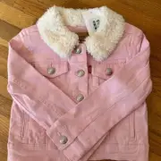 Girls Levi Strauss & Co Pink Denim Jacket with Sherpa Lining. Size 2T