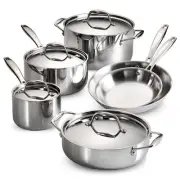 Gourmet Tri-Ply Clad 10-Piece Stainless Steel Cookware Set
