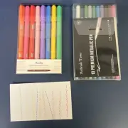 Double Headed Porous Pens & Curve Marker & Metallic Brush Tip Pens Calligraphy