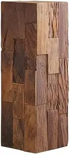 Vase Base Vintage Square Tree Stump Base, Wooden Side Table Display Stand Ornament Art Display Base(Large)