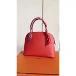 專櫃正品 HERMèS BOLIDE 27 T5 ROSE JUPITER EPSOM皮X刻 手提包肩背包