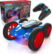 Force1 Tornado Red LED Remote Control Car for Kids - Double Sided Fast RC...