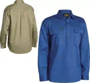 Bisley Workwear Closed Front Cotton Drill Shirt Long Sleeve (BSC6433)