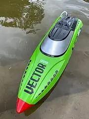 Large 65CM (25.6 inches) high-speed remote-controlled speedboat 55km/h 2024 bright green new coating anti rollover all-round proportional competition remote-controlled speedboat