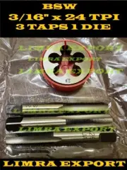 BSW LEFT HAND BRITISH STANDARD WHITWORTH TAP 24 TPI TAP DIE 3/16 TAP AND DIE SET
