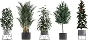 Pinenjoy Green Pot Plants Leaves Wall Decals 3D Artificial Tropical Plant Bonsai Wall Sticker 43x20inch Removable Self-Adhesive Vinyl Pastoral Wall Murals for Bedroom Living Room Nursery Office