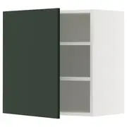 METOD wall cabinet with shelves, white/Havstorp deep green, 60x37x60 cm