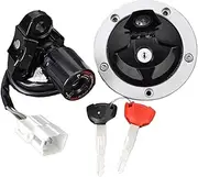 Ignition Key Switches for Kawasaki ZX1400 EX650 EX400 for Ninja ZX14R 650 400R ER650 ER6N EX650 ER6F Fuel Gas Cap Ignition Switch Seat Lock Key Kit Ignition Barrel Key Switch