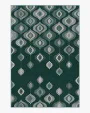 200' x 290' | Machine Washable Runner Rug | Kid & Pet Friendly | Indoor Rug | Jonathan Adler Bargello Spruce Green Rug | Ruggable