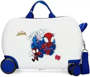 [Disney] Joumma Marvel Team Spidey Children's Suitcase White 45 x 31 x 20 cm Rigid 1.8 kg Combination Lock Side ABS 1.8 kg 27.9L Hand Luggage, White, One Size, Children's Suitcase