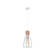 CLA Lighting FARO Wood Convex Cone Pendant Light - White