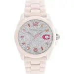 COACH GREYSON 珍妮佛羅培茲 廣告款 C字LOGO陶瓷日曆女錶 送禮首選-36MM CO14503939