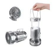 Portable Camping Lantern with Fan - Solar Powered, LED Light, Rechargeable & Hanging Tent Lamp