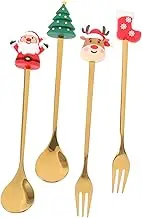 OKUMEYR 1 Set Christmas Cute Cartoon Spoons Forks for Holiday Party Tableware Decor for Home Restaurant Festive Occasions