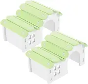 Adorable Guinea Pig Hamster Hideout House Small Animal Playpen Decorative Habitat 2 Pieces