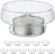 Relaxdays Set of 12 Floating Tea Light Holder Floating Tea Light Holder Set of 12 Glass Table Decoration Wedding Pool & Pond, Swimming Tea Lights, Transparent