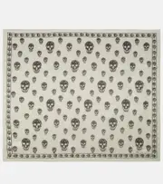 [McQueen] McQueen Printed silk scarf One Size white