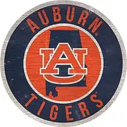 Fan Creations NCAA Auburn Tigers 12" Circle with State and Team Logo Wood Sign